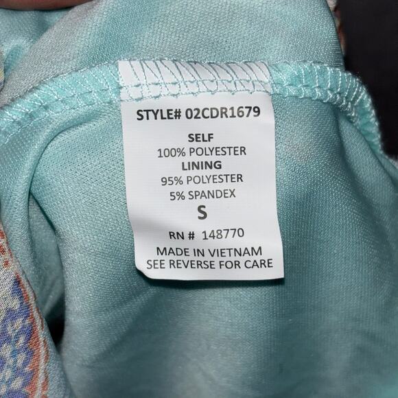 Sienna Sky Pastel Paisley Cinched Waist Ruffle Dress Small Soft Girl Feminine - Picture 5 of 8